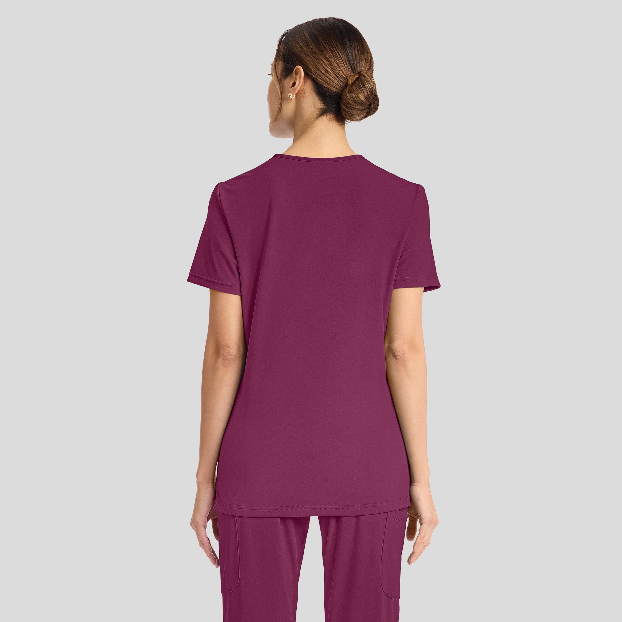 Achieve 2-Pocket Scrub Top | Wine