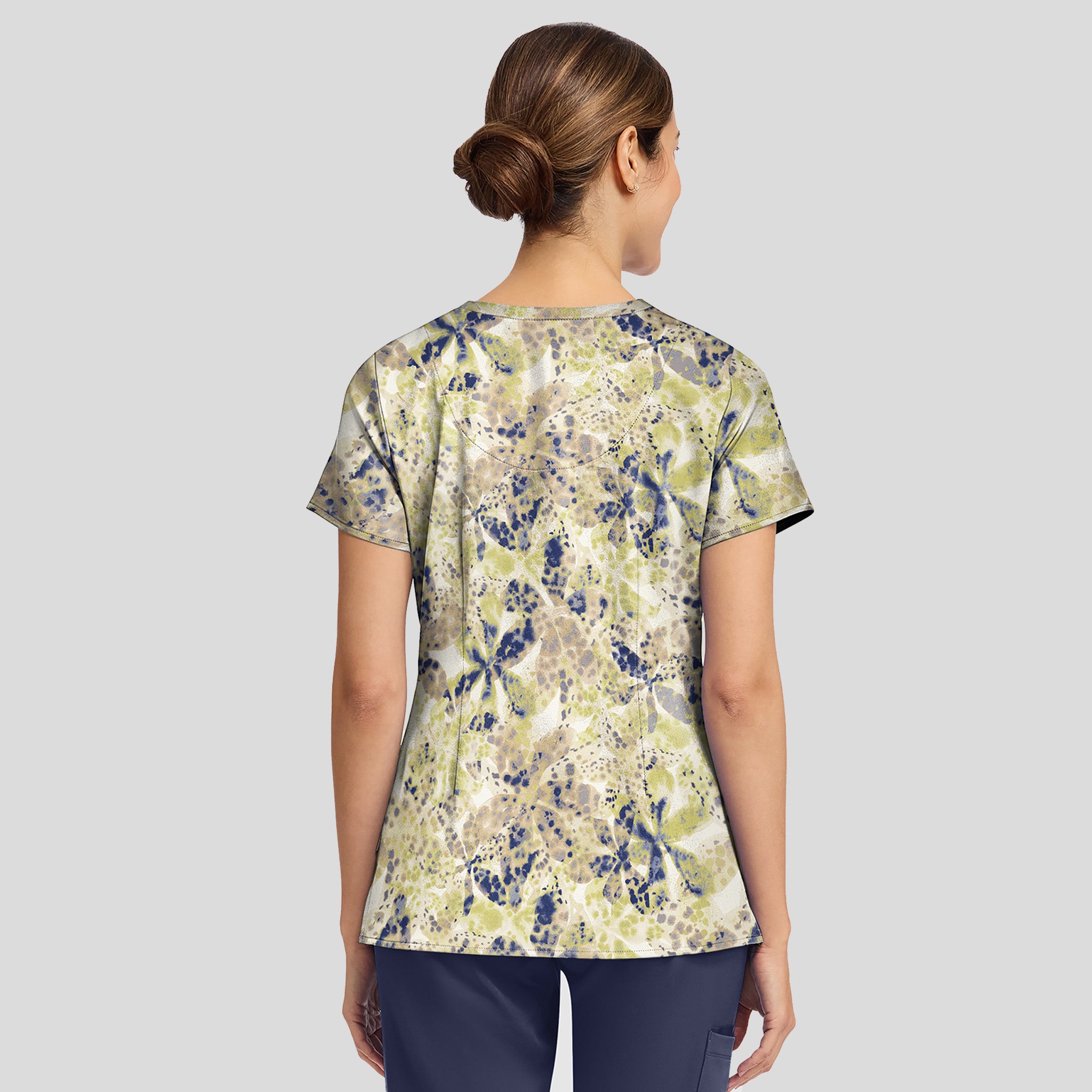 Amanda Print Scrub Top | Orchid Rain