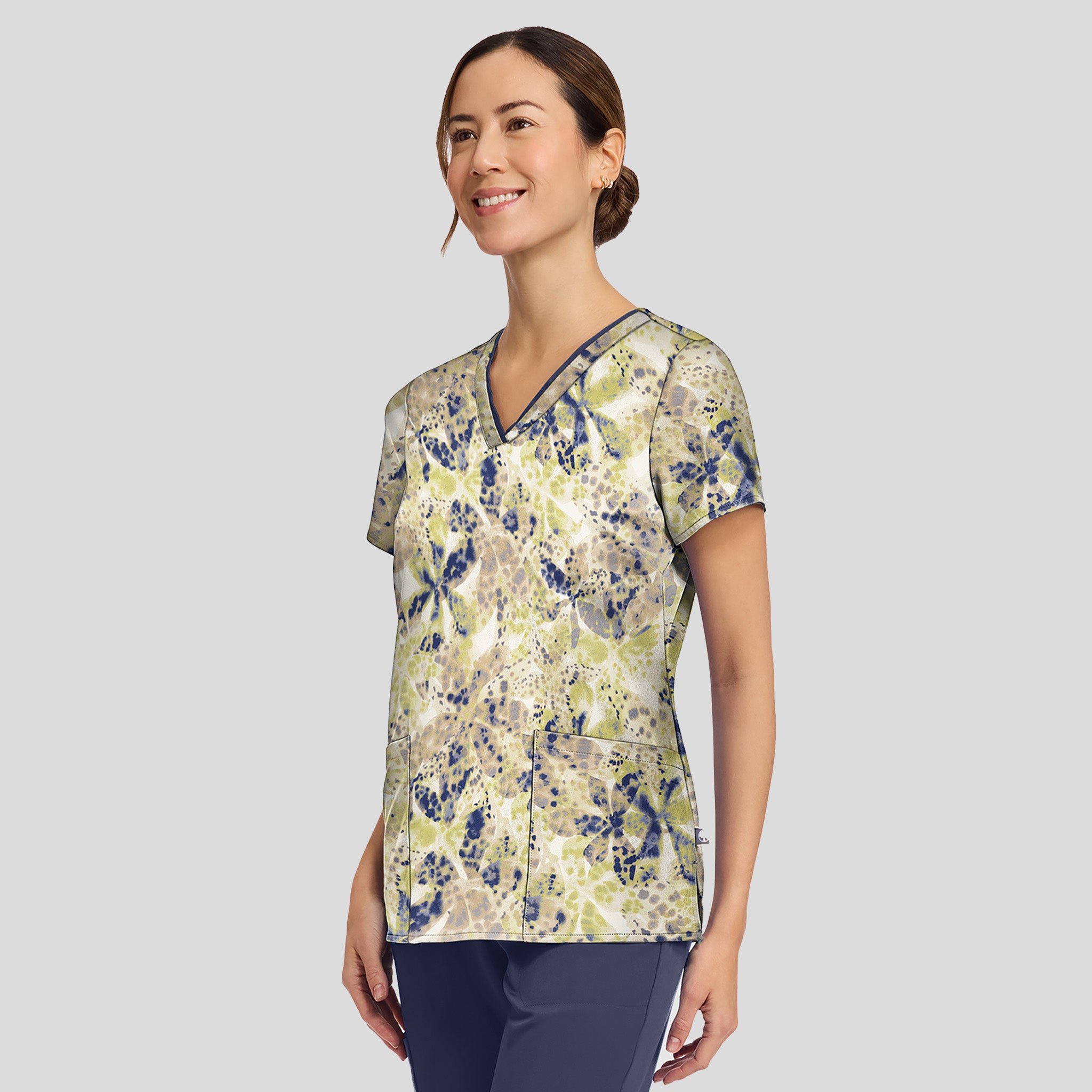 Amanda Print Scrub Top | Orchid Rain