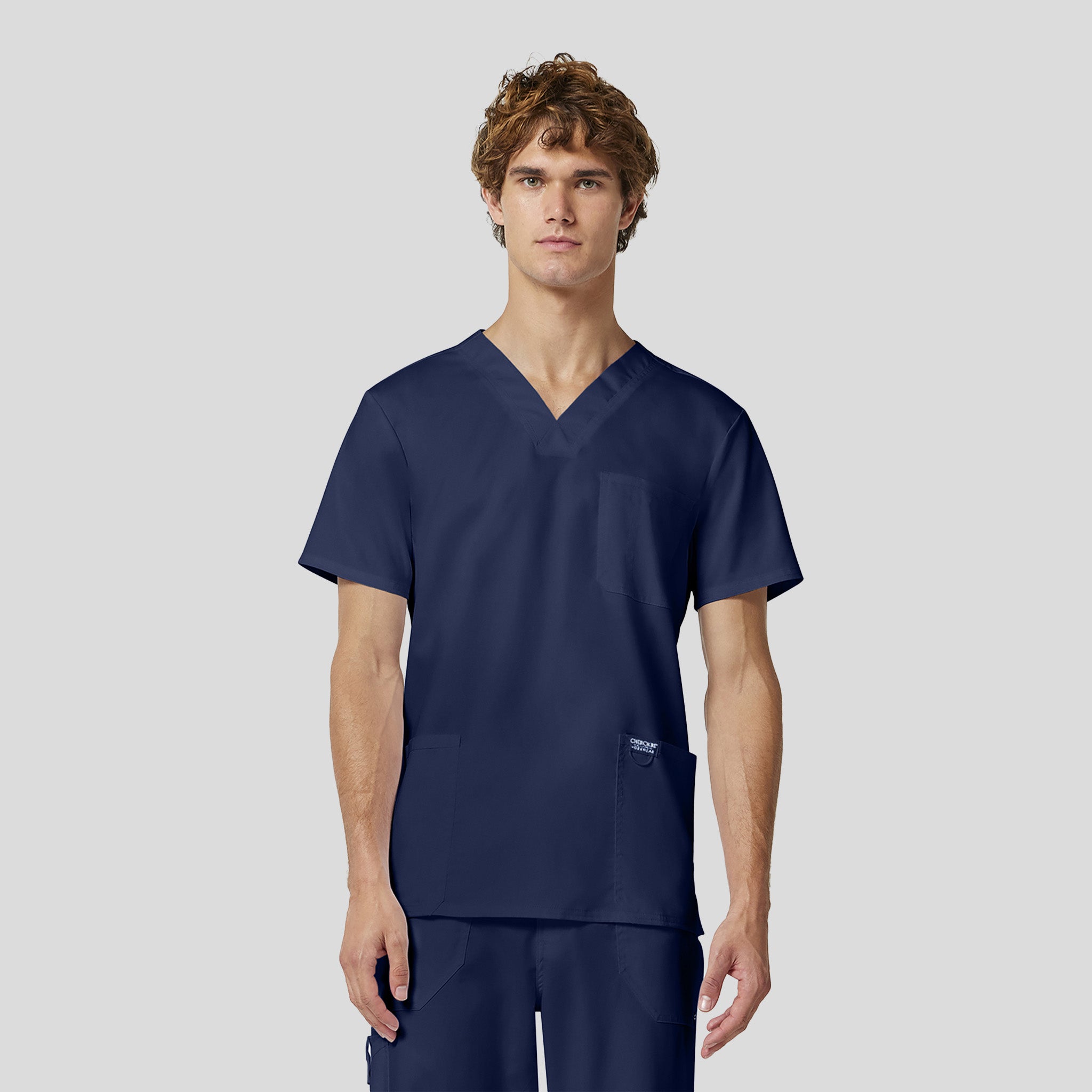 Men's Utility 3-Pocket V-Neck Scrub Top | Navy