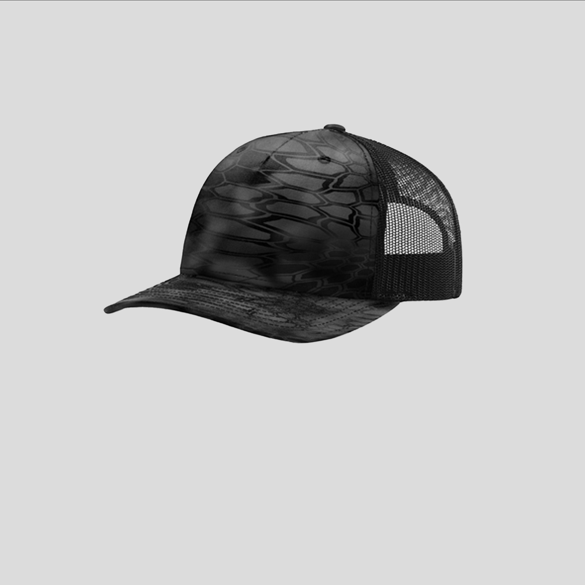 Printed Five-Panel Trucker Hat | Kryptek Typhon/Black