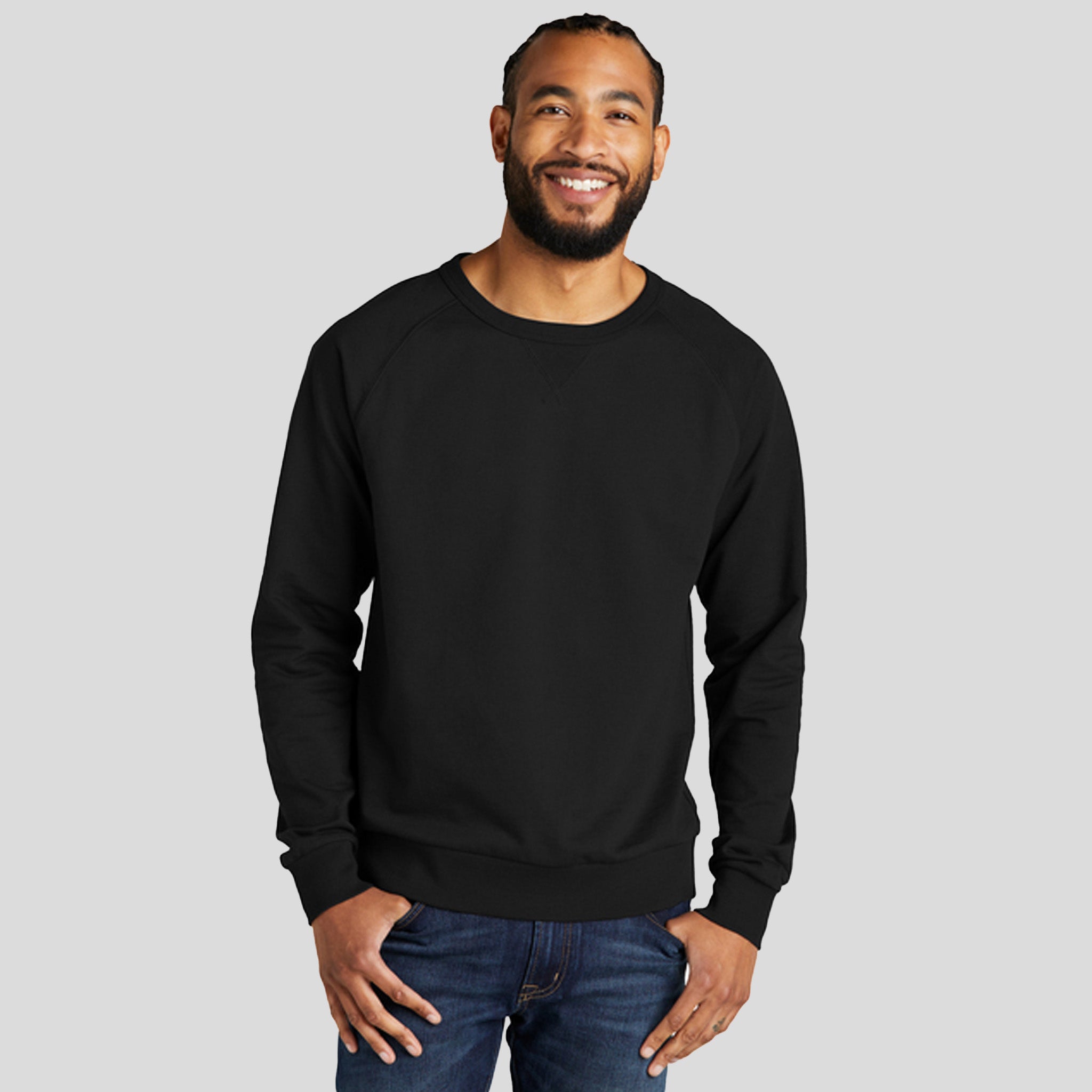 Unisex Organic French Terry Crewneck Sweatshirt | Black