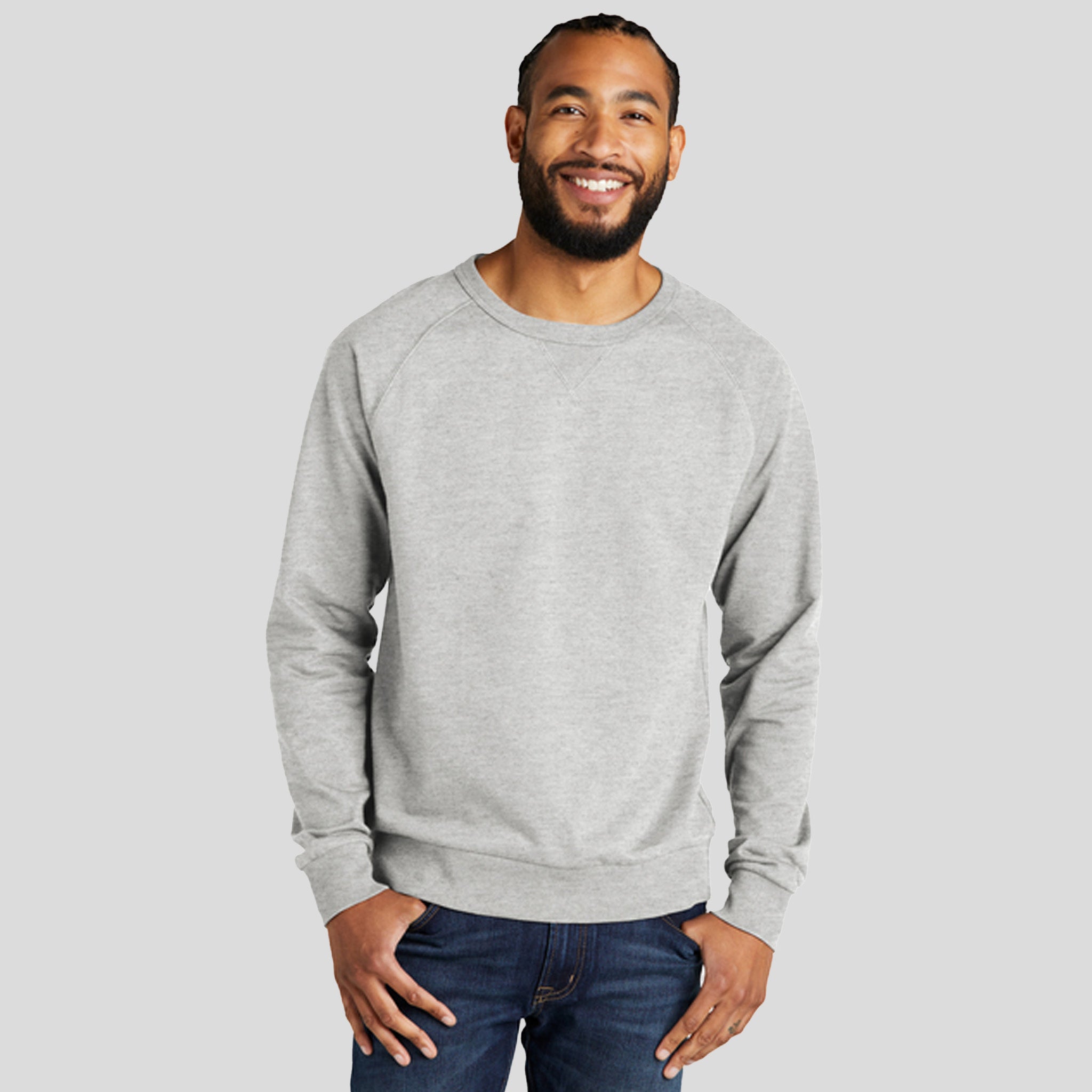 Unisex Organic French Terry Crewneck Sweatshirt | Granite Grey Heather
