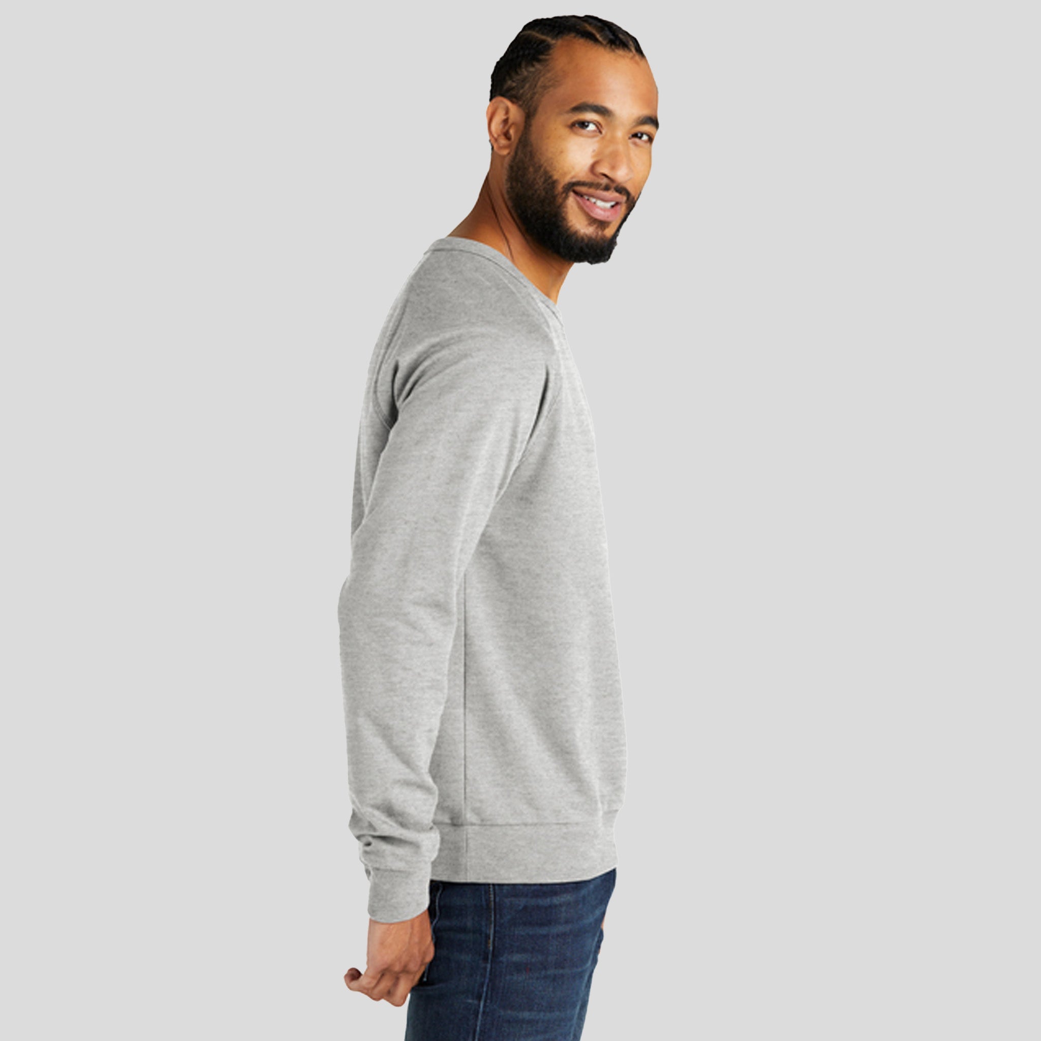Unisex Organic French Terry Crewneck Sweatshirt | Granite Grey Heather