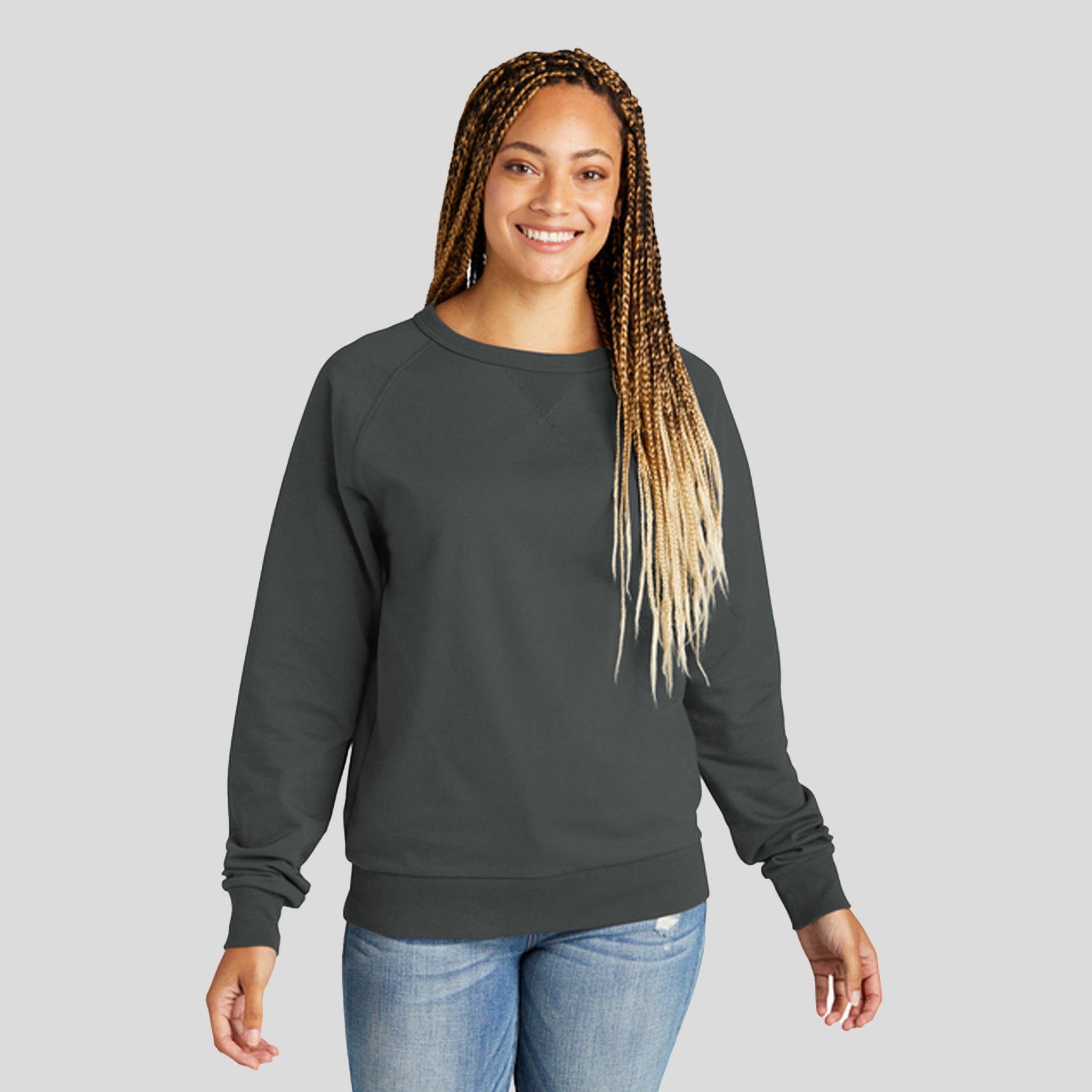 Unisex Organic French Terry Crewneck Sweatshirt | Terrain Grey