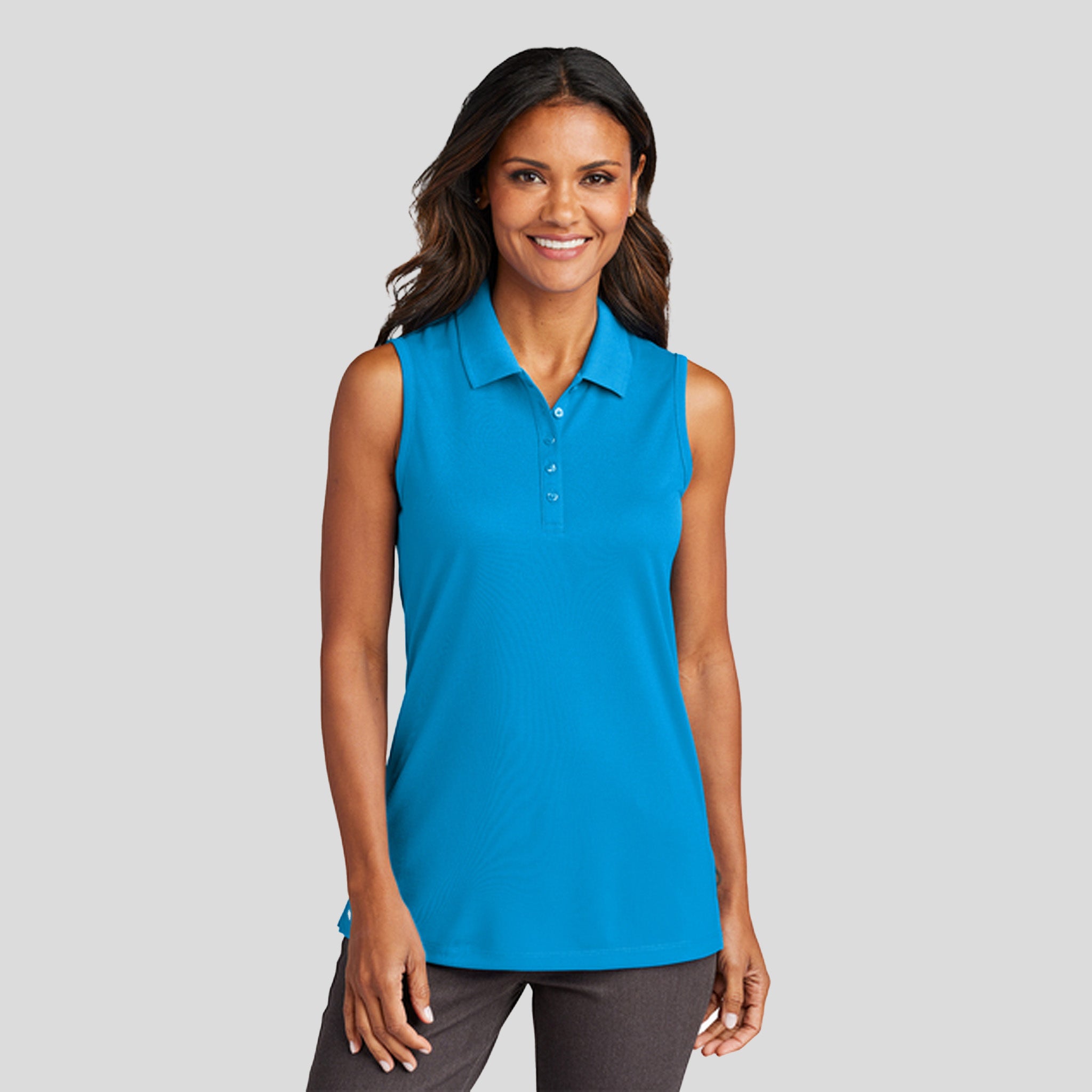 Women's Dry Zoneยฎ UV Micro-Mesh Sleeveless Polo | Coastal Blue