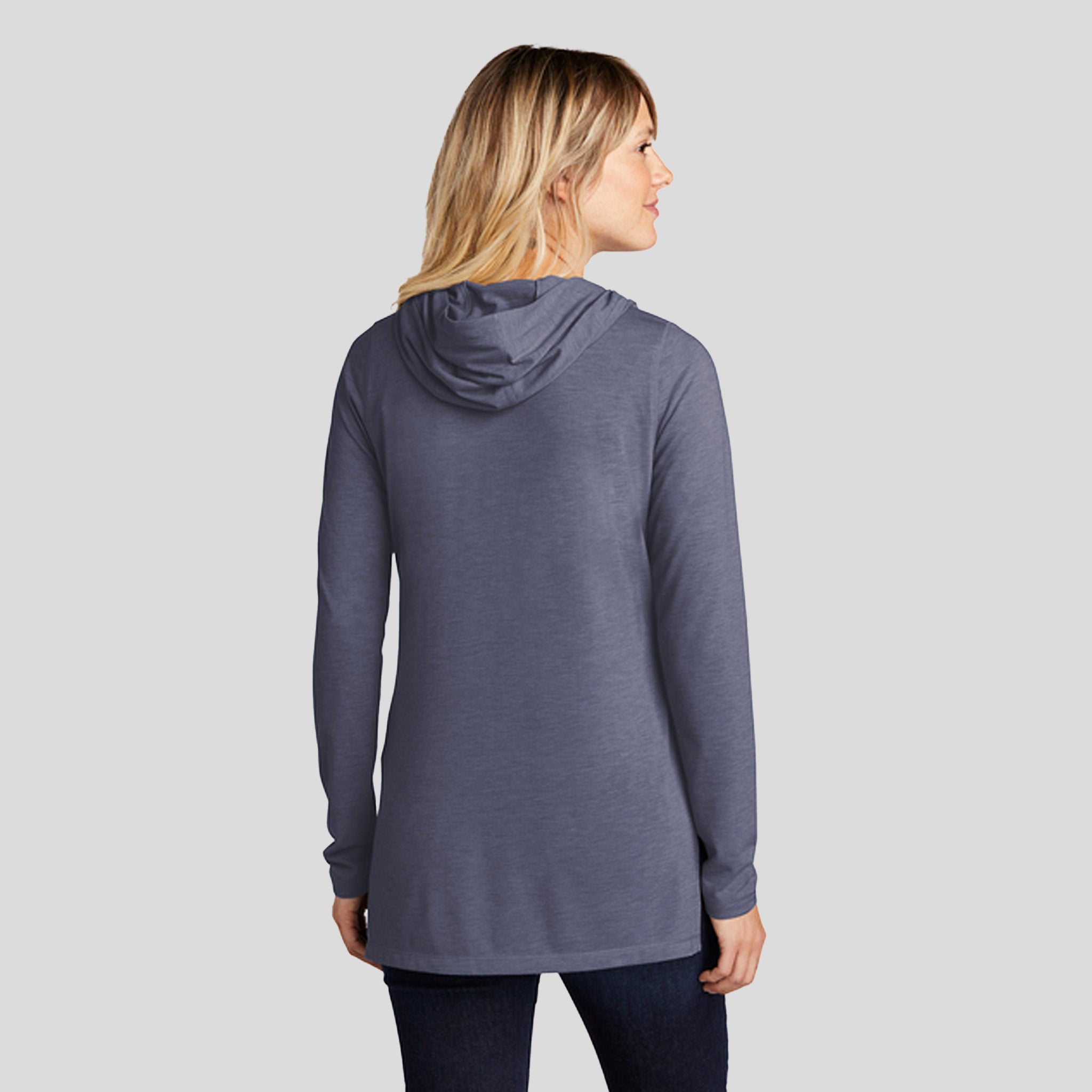Women's PosiChargeยฎ Tri-Blend Wicking Long Sleeve Hoodie | True Navy Heather