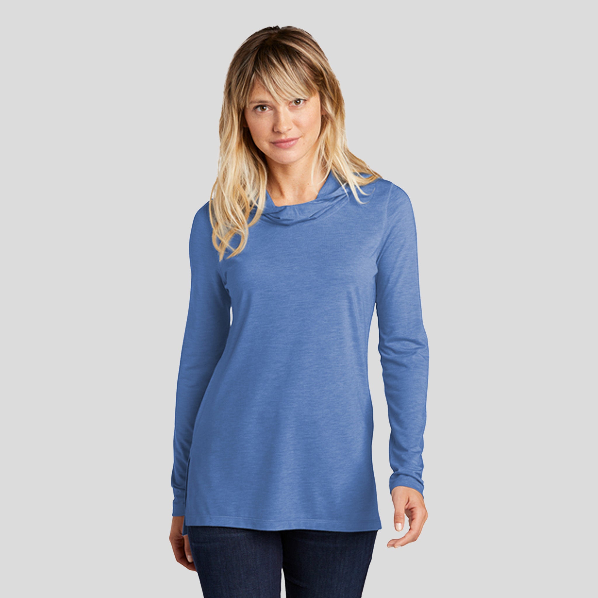 Women's PosiChargeยฎ Tri-Blend Wicking Long Sleeve Hoodie | True Royal Heather
