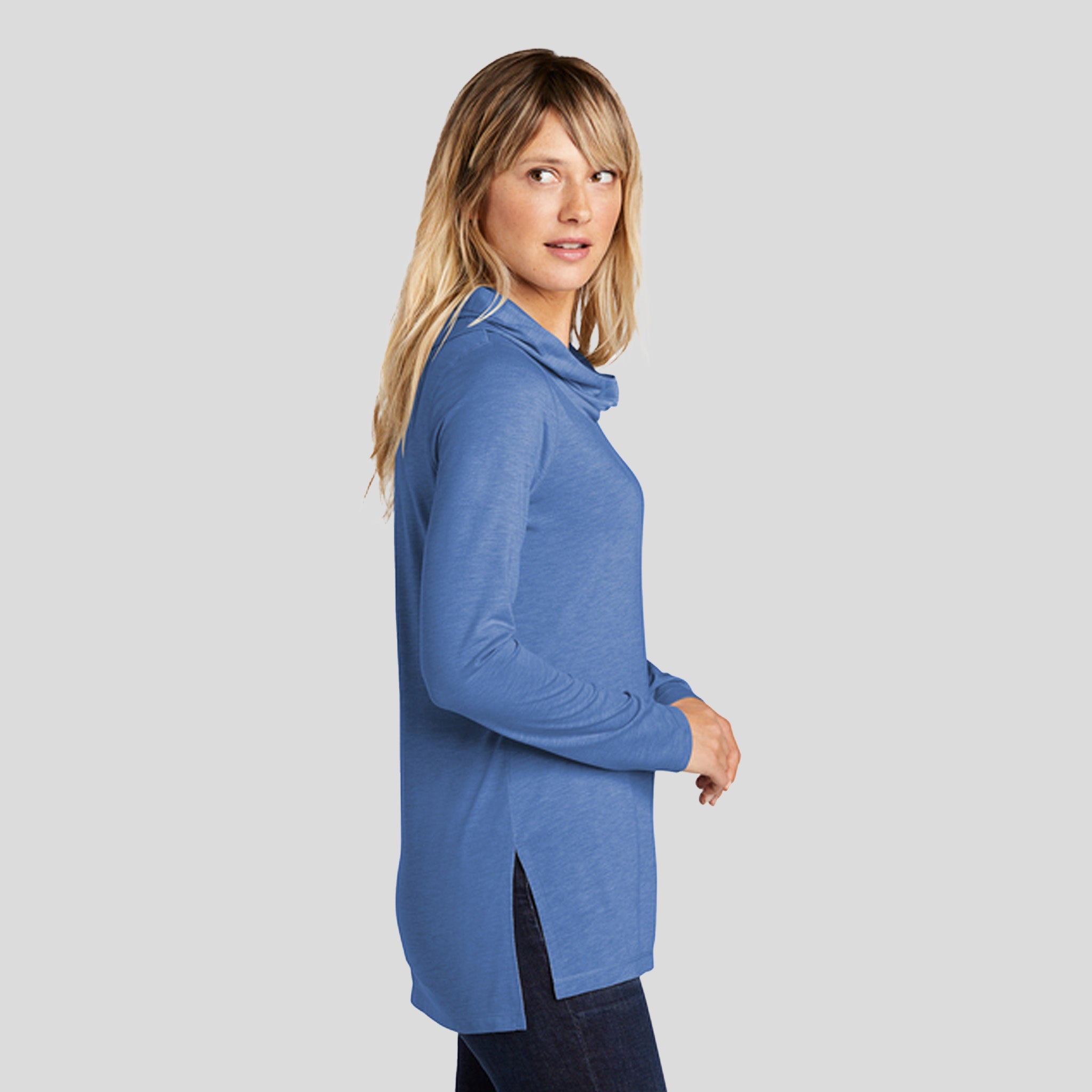 Women's PosiChargeยฎ Tri-Blend Wicking Long Sleeve Hoodie | True Royal Heather