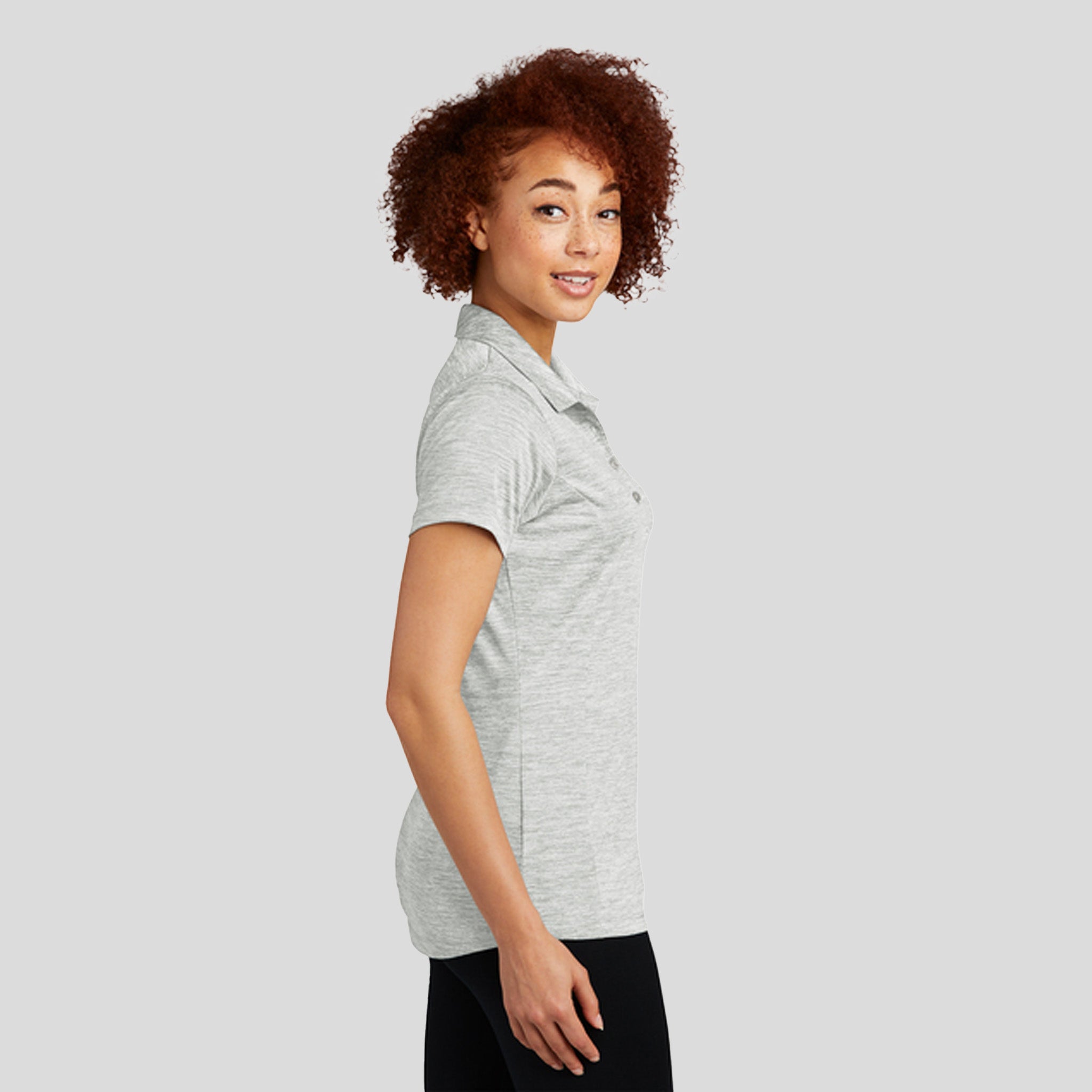 Women's PosiChargeยฎ Electric Heather Polo | Silver Electric