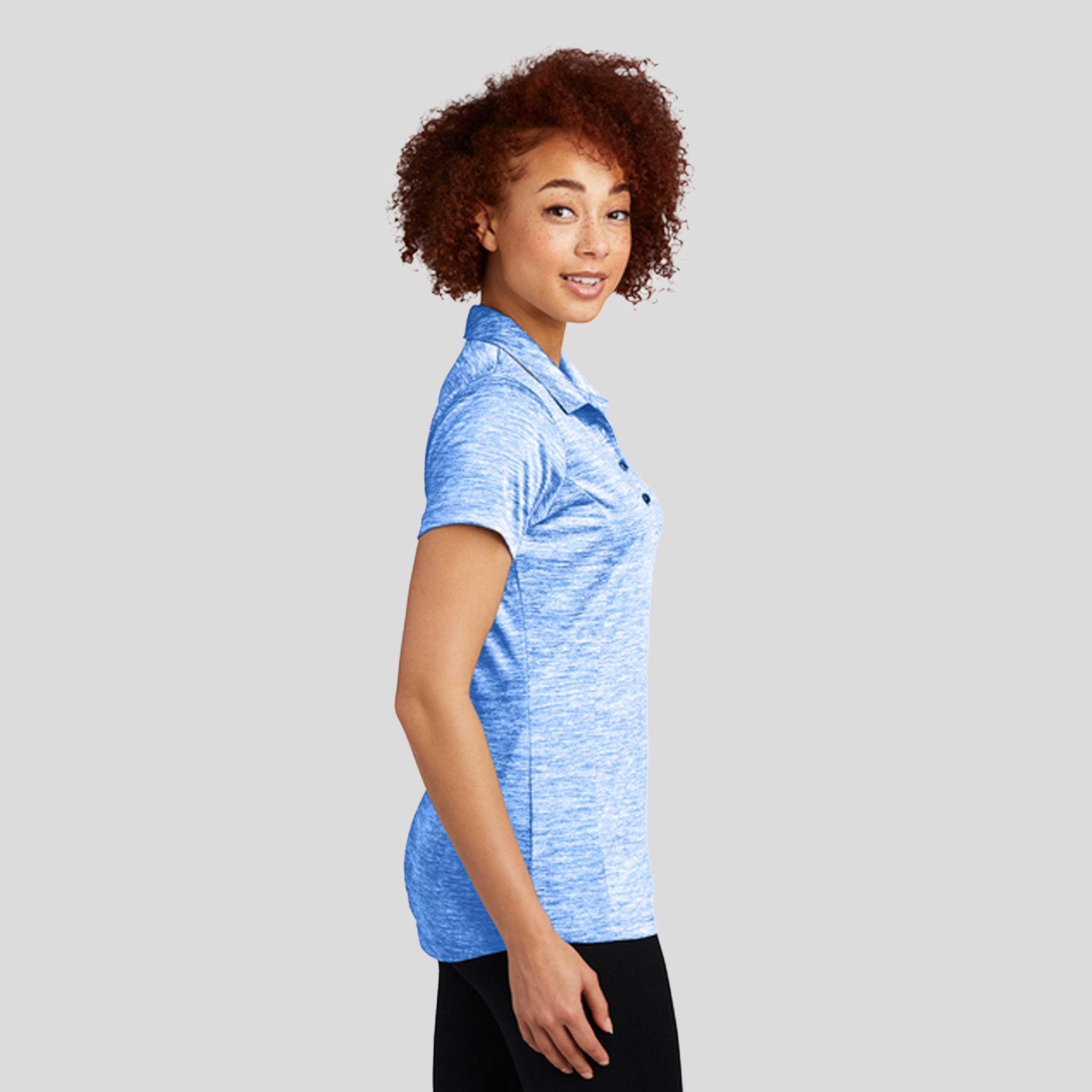 Women's PosiChargeยฎ Electric Heather Polo | True Royal Electric