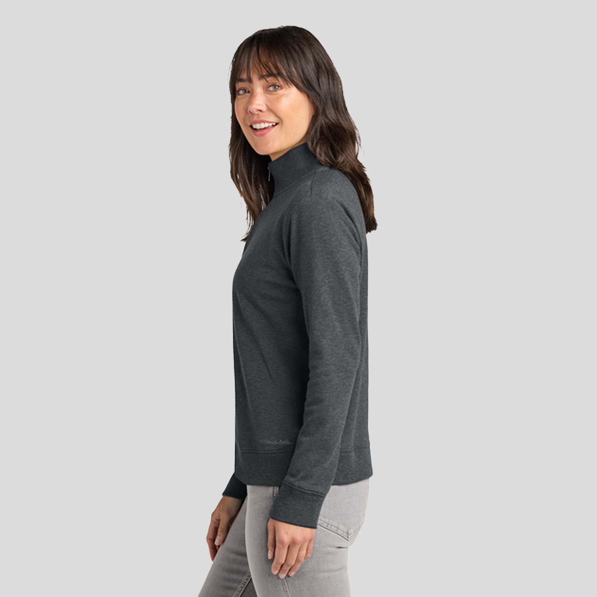 Womenโs Ocean Villa 1/4-Zip | Dark Grey Heather
