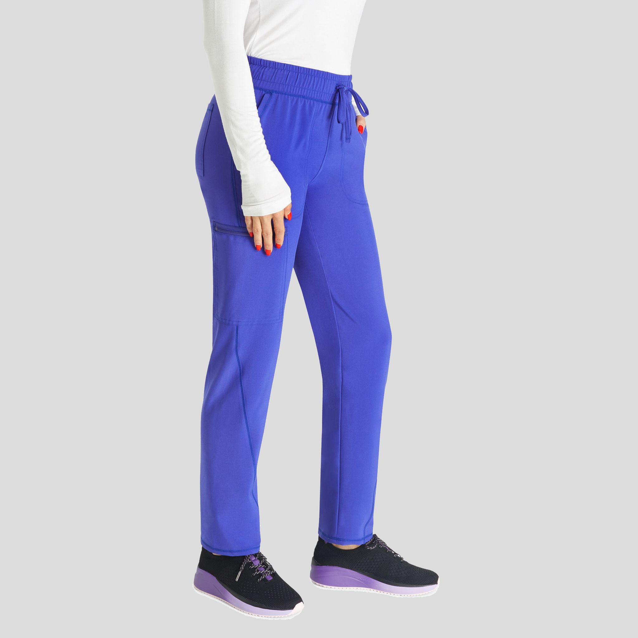 Mid Rise Tapered Leg Drawstring Pant | Glacier Pearl