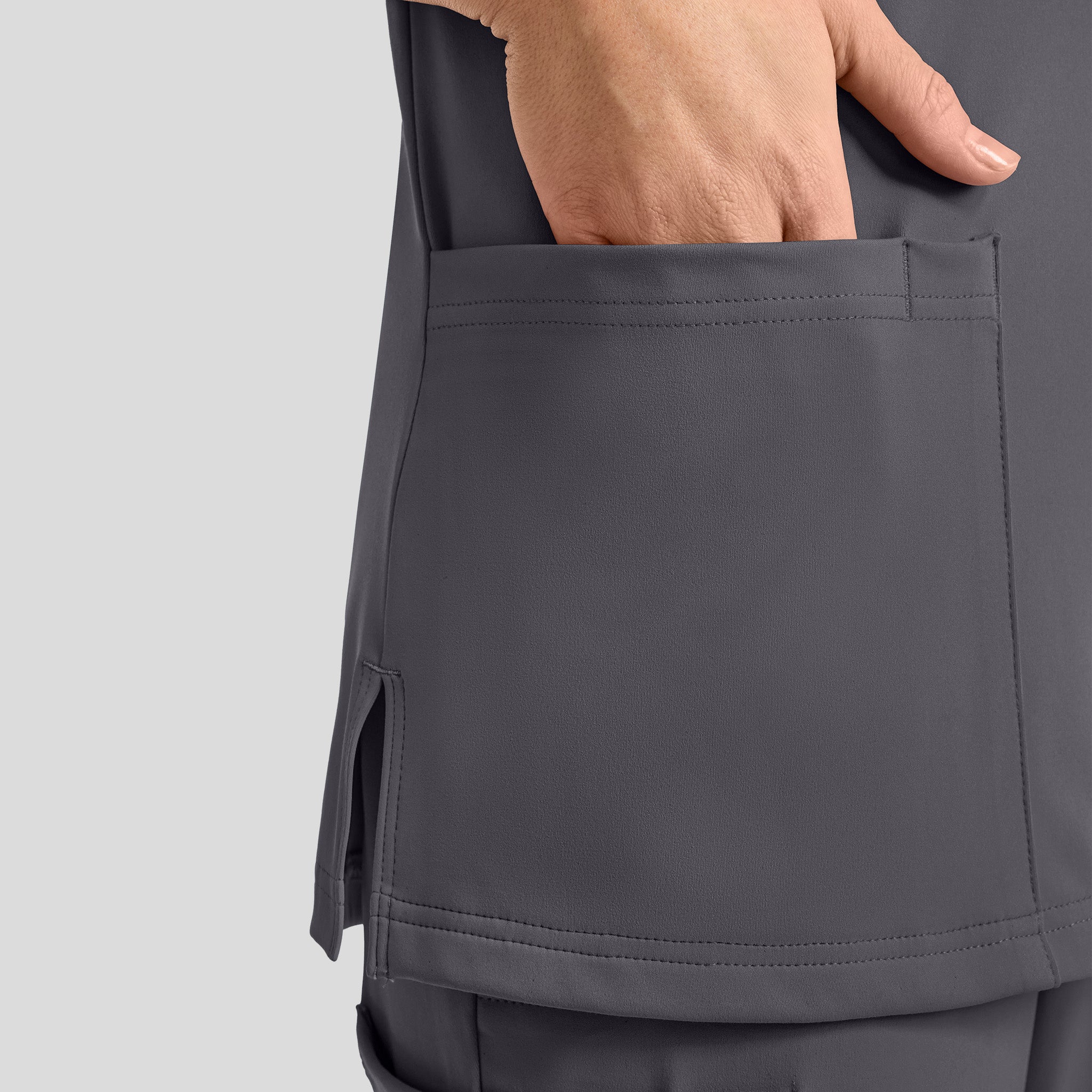 Achieve 2-Pocket Scrub Top | Pewter