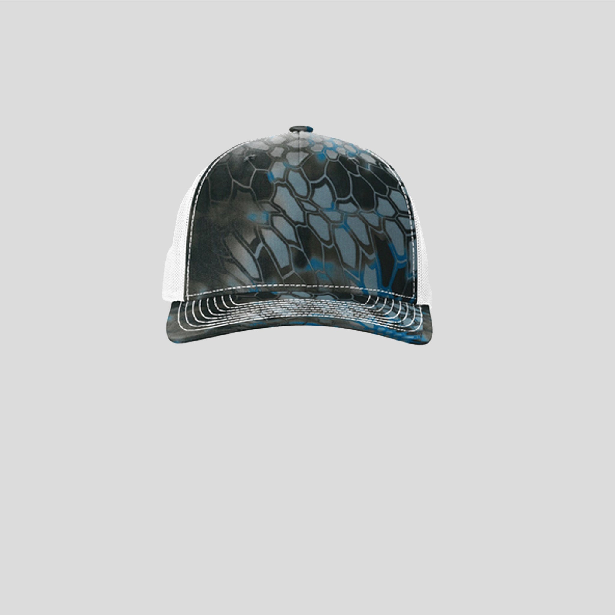 Printed Five-Panel Trucker Hat | Kryptek Neptune/White