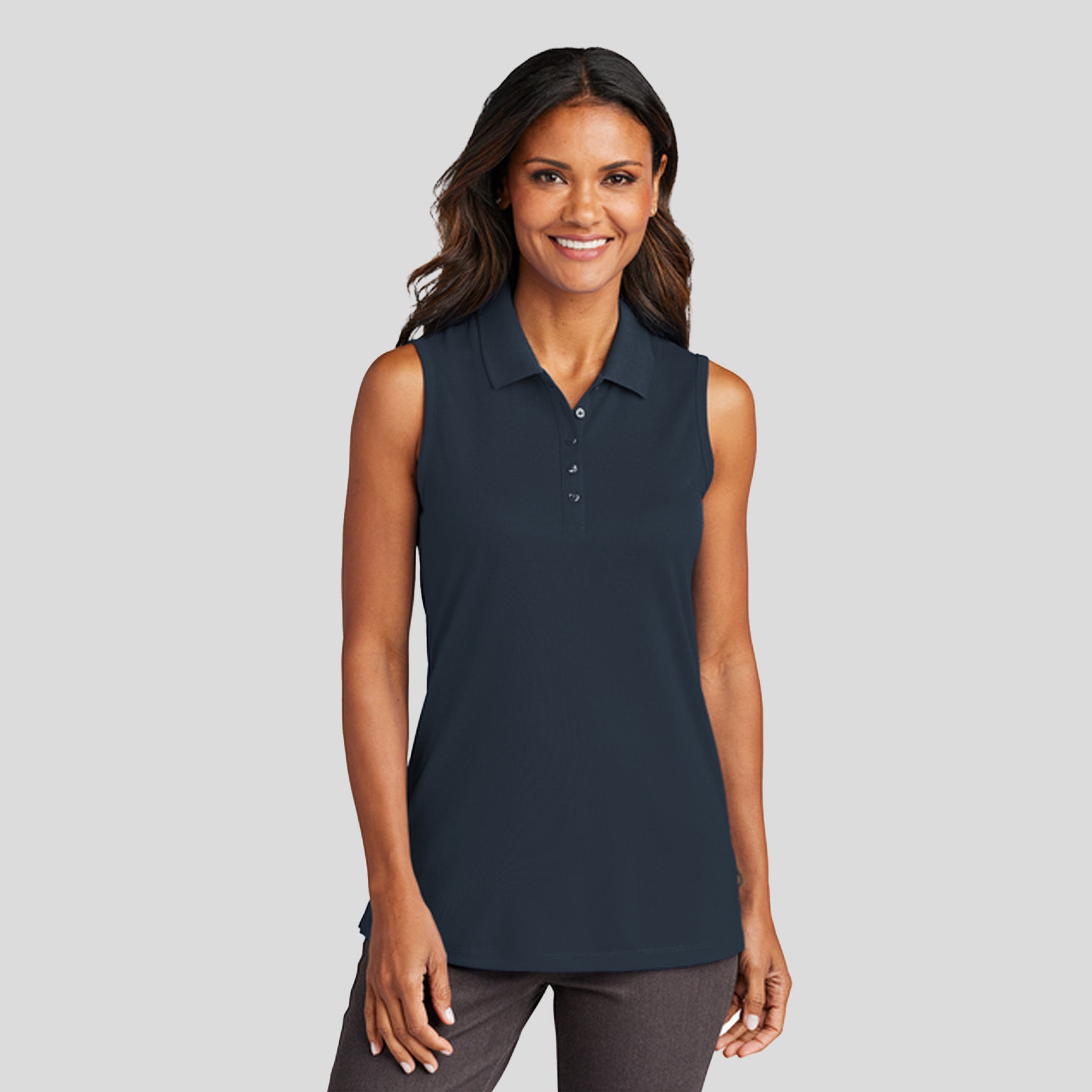Women's Dry Zone® UV Micro-Mesh Sleeveless Polo | River Blue Navy