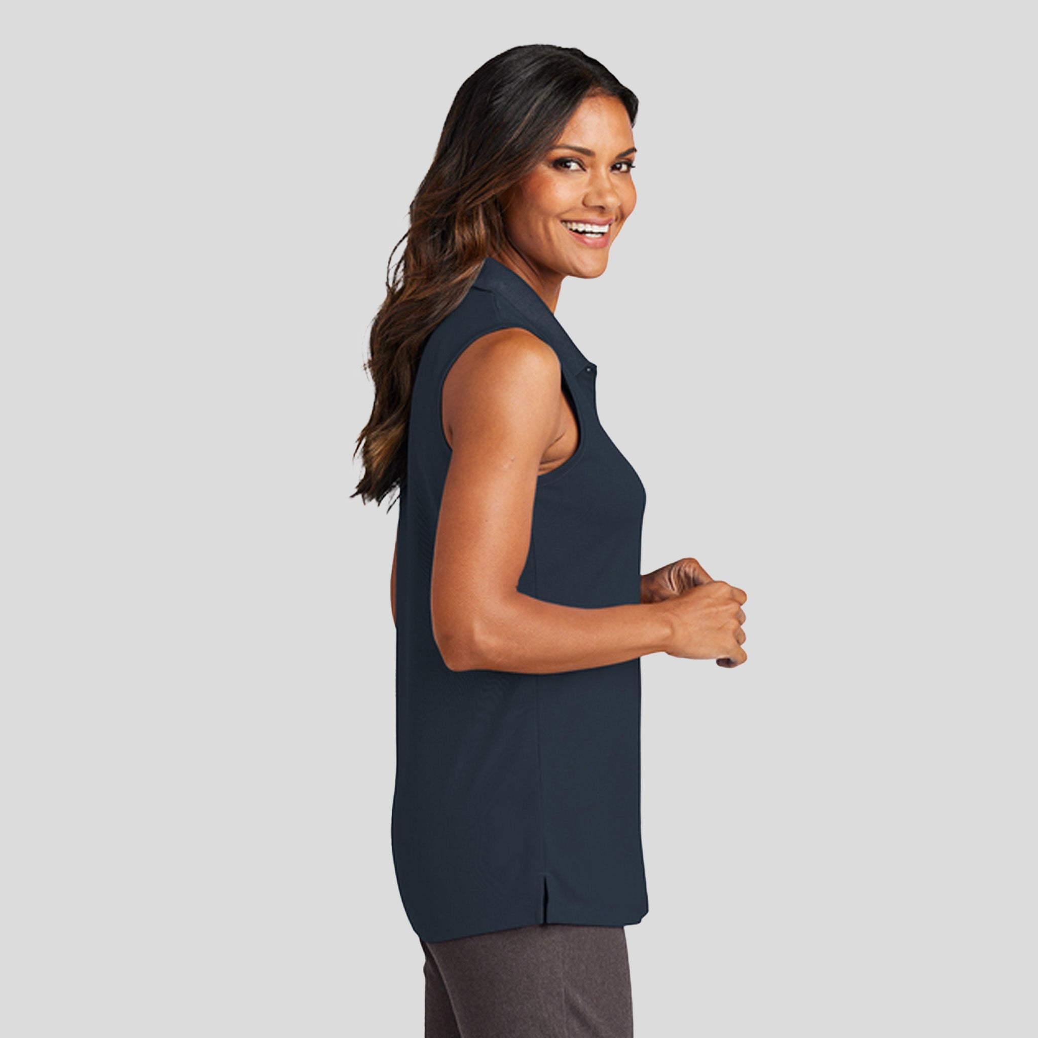 Women's Dry Zone® UV Micro-Mesh Sleeveless Polo | River Blue Navy