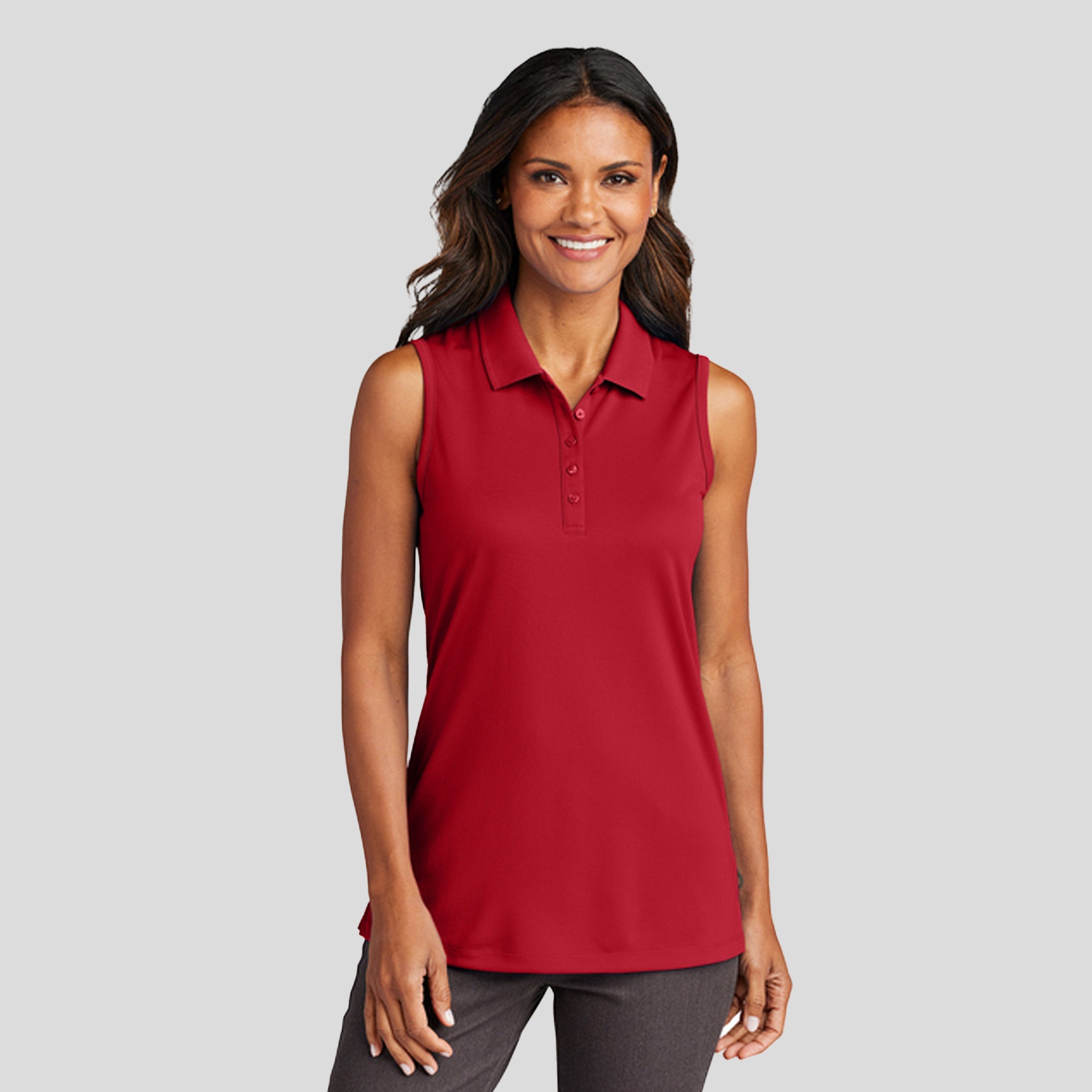 Women's Dry Zone® UV Micro-Mesh Sleeveless Polo | Rich Red