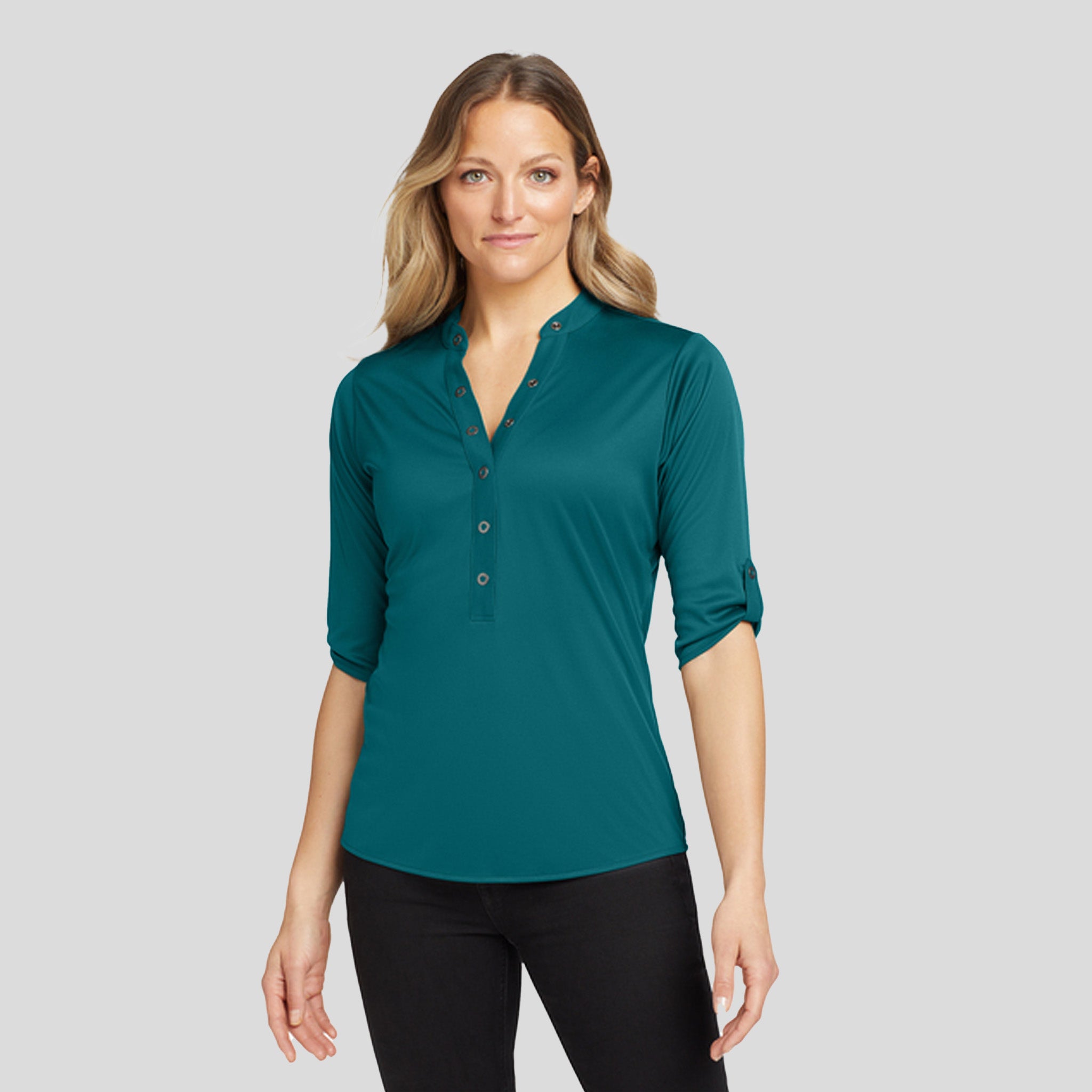 Crush Henley | Torque Teal