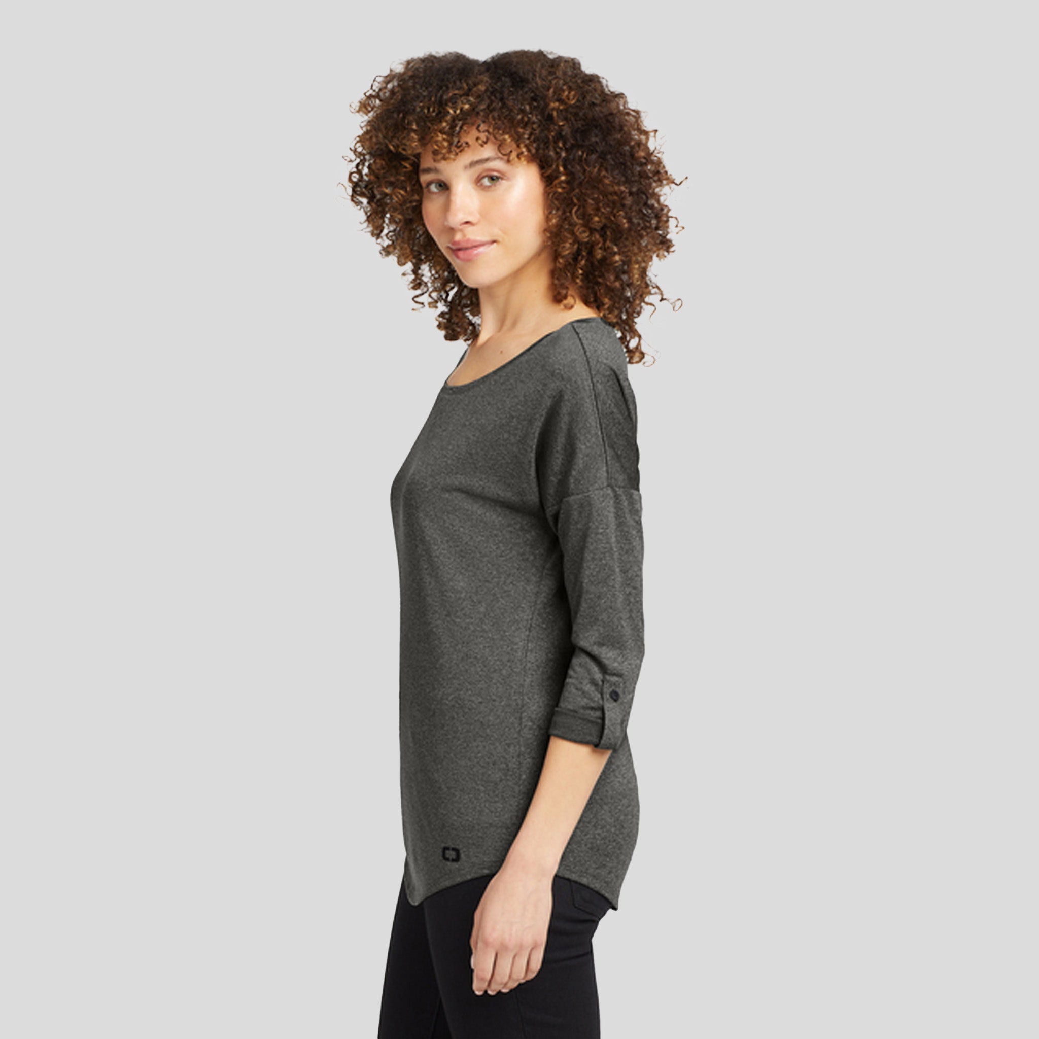 Women's Gravitate Scoop 3/4-Sleeve | Dark Heather Grey
