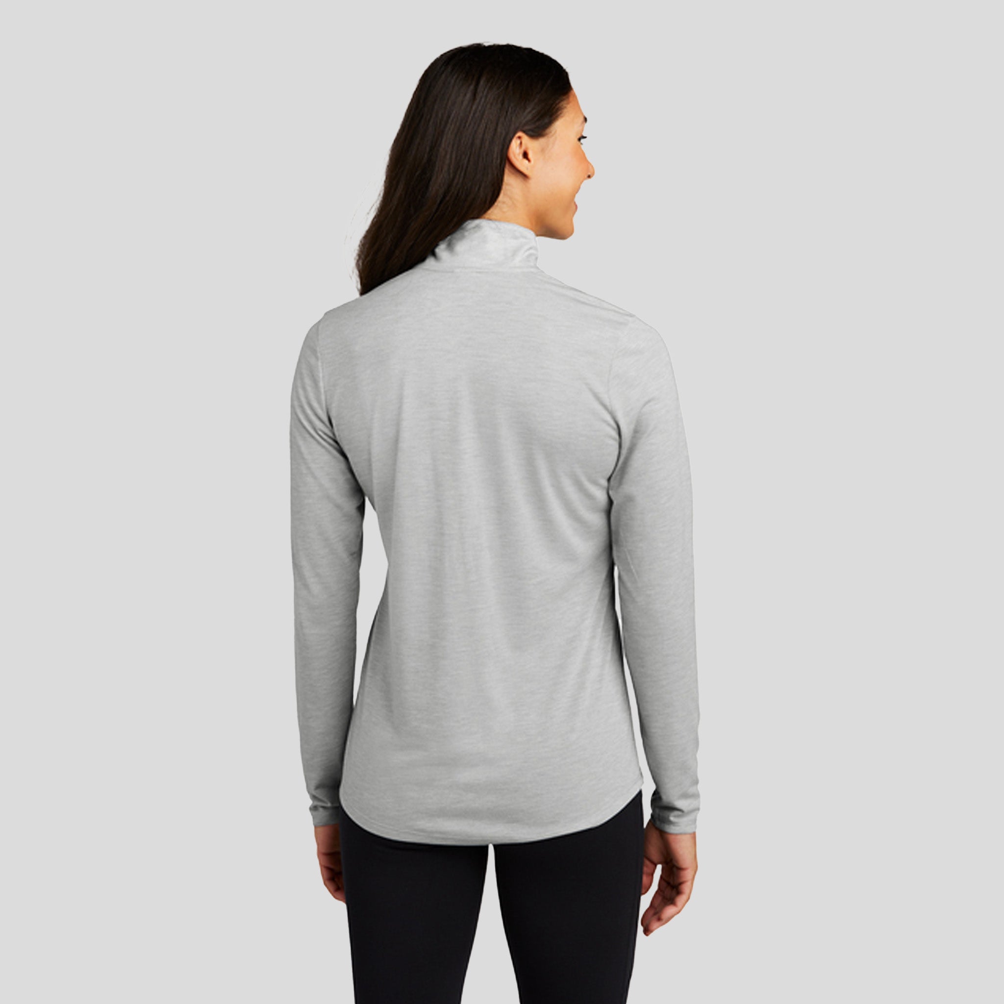 Women's PosiCharge ® Tri-Blend Wicking 1/4-Zip Pullover | Light Grey Heather