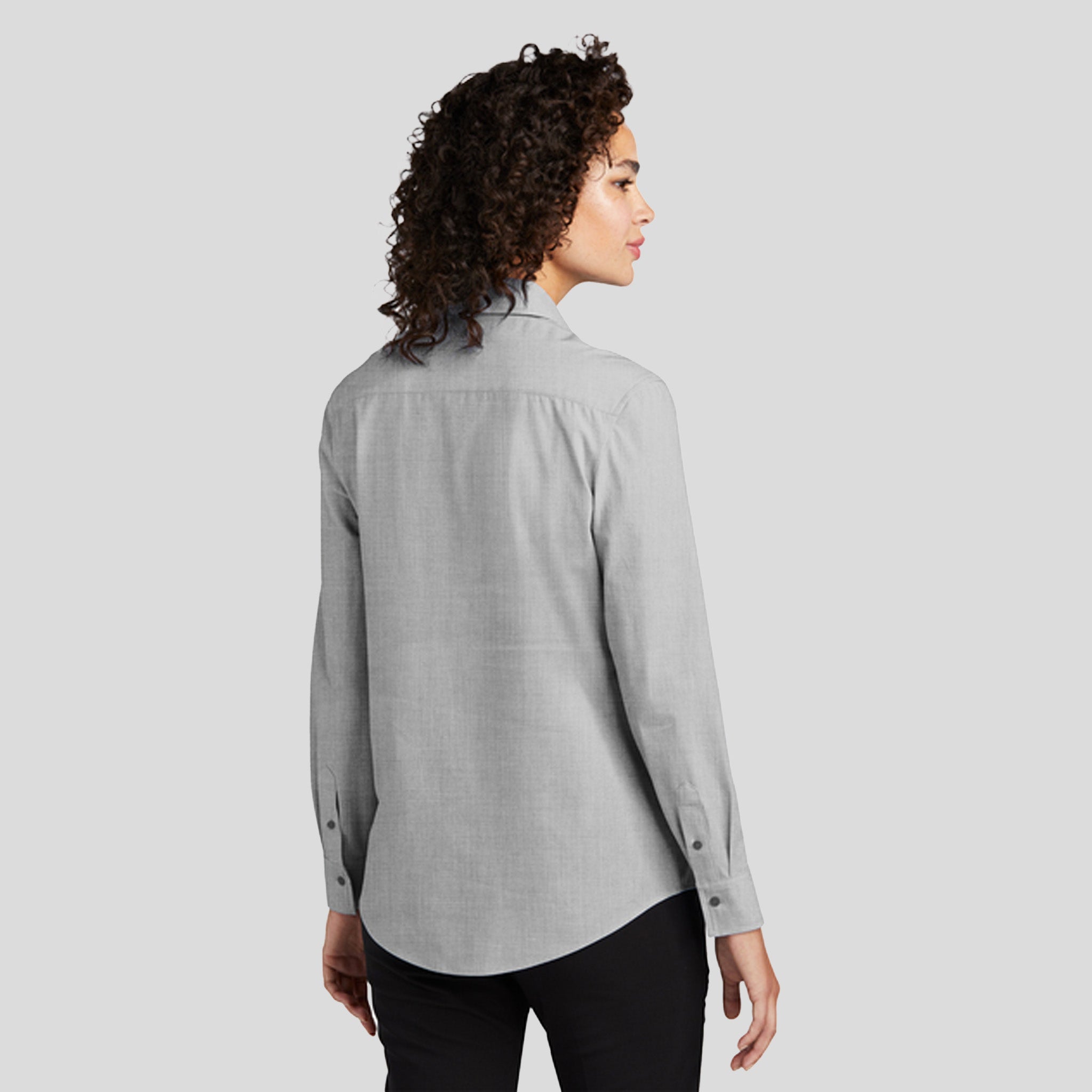 Women’s Long Sleeve Stretch Woven Shirt | Gusty Grey End On End