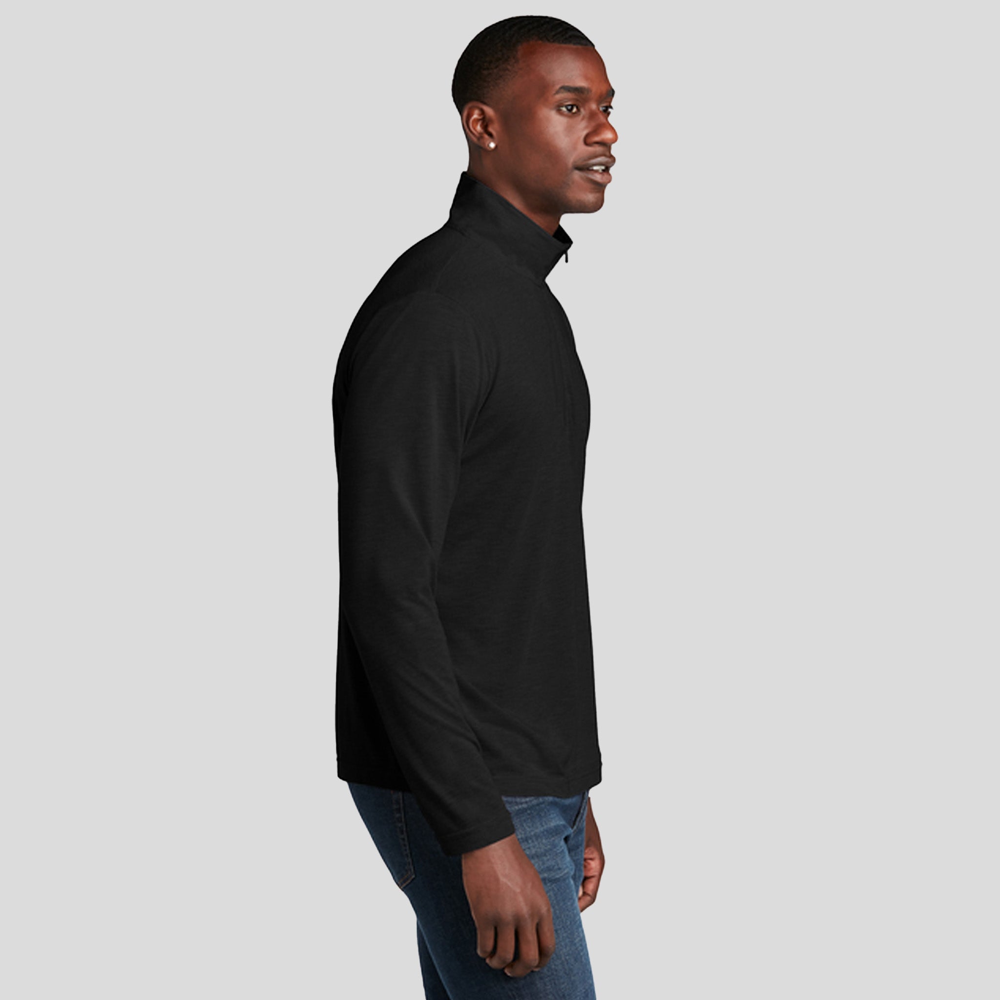 PosiCharge ® Tri-Blend Wicking 1/4-Zip Pullover | Black Triad Solid