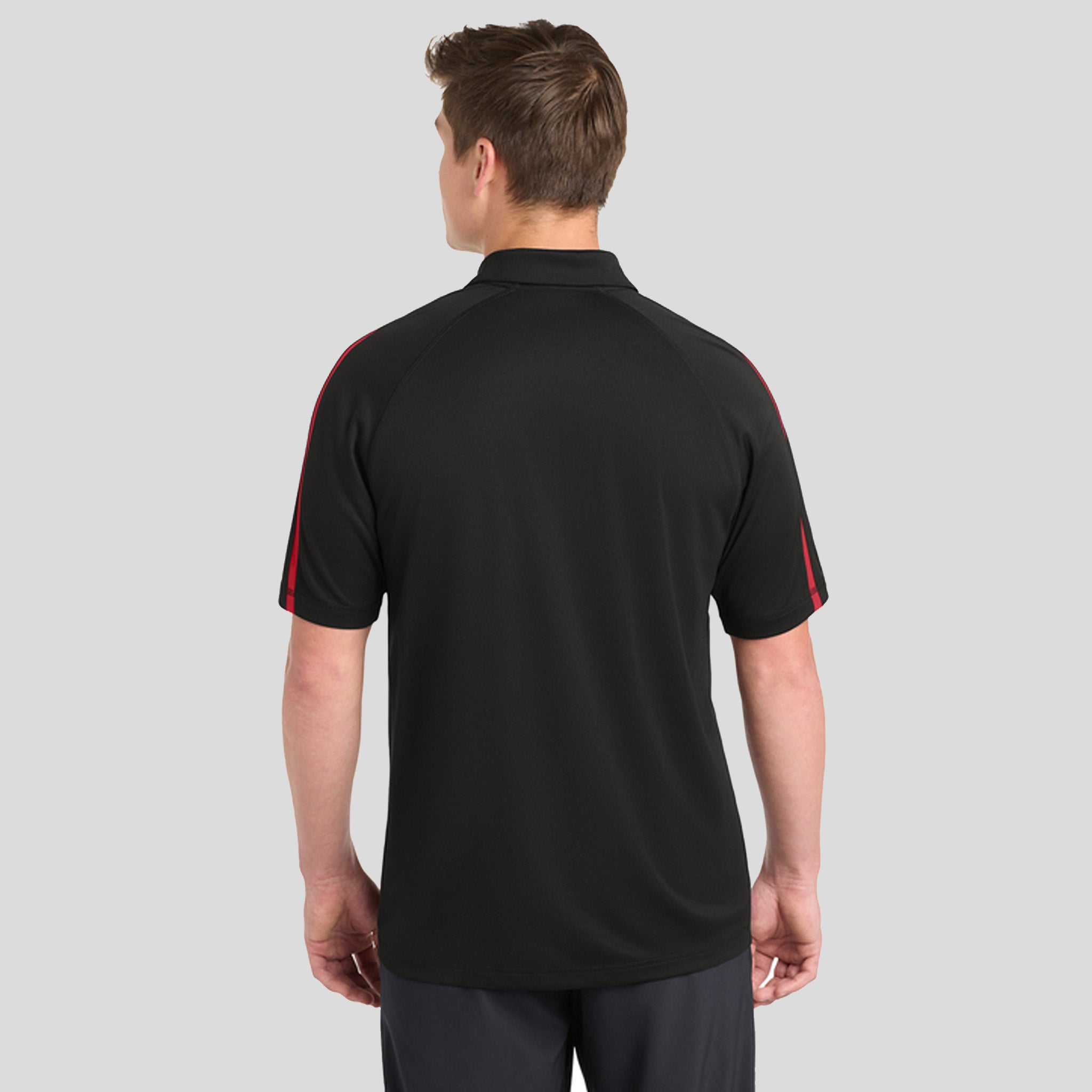 PosiCharge® Micro-Mesh Colorblock Polo | Black/Red